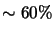 $ \sim60\%$