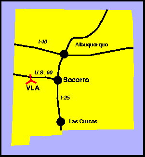 El Gran Arreglo de Antenas se encuentra
en Oeste-central de Nuevo Mexico.
