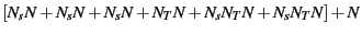 $\displaystyle \left[ N_sN + N_s N + N_s N + N_T N + N_s N_T N + N_s
N_T N \right]+N$