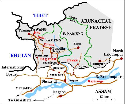 Layout of Western Arunachal