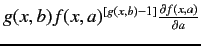 $g(x,b)f(x,a)^{[g(x,b)-1]} {\partial f(x,a) \over
{\partial a}}$