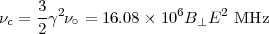      3  2              6    2
νc = 2γ ν∘ = 16.08× 10 B ⊥E   MHz
