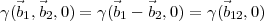 γ(⃗b1,⃗b2,0) = γ(⃗b1 - ⃗b2,0) = γ (⃗b12,0)
