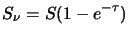$\displaystyle S_\nu = S(1-e^{-\tau})$