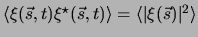 $ {\langle}
\xi(\vec{s},t)\xi^\star(\vec{s},t) {\rangle}= {\langle}\vert \xi (\vec{s}) \vert^2 {\rangle}$