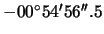 $ -00{^\circ}54{^\prime}56{^{\prime\prime}}.5$