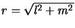 $ r=\sqrt{l^2+m^2}$