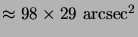 $ \approx 98\times 29 {\mathrm{arcsec^2}}$