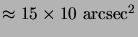 $ \approx 15\times10 {\mathrm{arcsec^2}}$