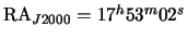 $ {\mathrm{RA}_{J2000}}=17^h53^m02^s$