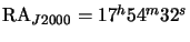 $ {\mathrm{RA}_{J2000}}=17^h54^m32^s$