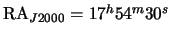 $ {\mathrm{RA}_{J2000}}=17^h54^m30^s$