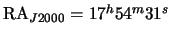 $ {\mathrm{RA}_{J2000}}=17^h54^m31^s$