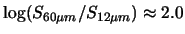 $ \log(S_{60\mu m}/S_{12\mu m}) \approx 2.0$