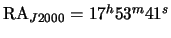 $ {\mathrm{RA}_{J2000}}=17^h53^m41^s$