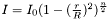 $I=I_{0}(1-(\frac{r}{R})^{2})^{\frac{n}{2}}$