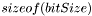 $ sizeof(bitSize)$