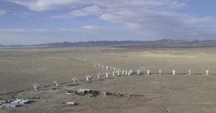An aerial view of the Very Large Array located on the Plains of San Agustin, New Mexico