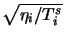 $ \sqrt{{\eta_i}/{T^s_i}}$