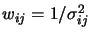 $ w_{ij}=1/\sigma^2_{ij}$
