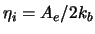 $ \eta_i=A_e/{2k_b}$